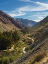 Valley of the Cochiguaz River in the Elqui Valley, Chile Royalty Free Stock Photo