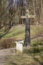 The Valley of Death in Bydgoszcz, Golgota . The site of the mass murder of Poles by the Nazis. Tombstone. Cross