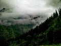 Valley with densed clouds