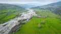 Valley of Dhiarizos river in spring, Cyprus aerial landscape Royalty Free Stock Photo