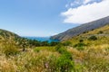 Valley directed to the sea at the Leranto Bay, Nerano, Sorrento Coast, Italy Royalty Free Stock Photo