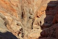 Valley of Fire - Entrance of the narrow slot canyon along the White Domes Hiking Trail, Nevada Royalty Free Stock Photo