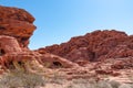 Valley of Fire - Exterior view of windstone arch and fire cave in Valley of Fire State Park, Mojave desert, Nevada, USA Royalty Free Stock Photo