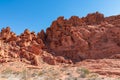 Valley of Fire - Exterior view of windstone arch and fire cave in Valley of Fire State Park, Mojave desert, Nevada, USA Royalty Free Stock Photo