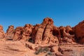 Valley of Fire - Exterior view of windstone arch and fire cave in Valley of Fire State Park, Mojave desert, Nevada, USA Royalty Free Stock Photo