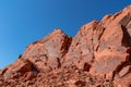 Valley of Fire - Panoramic view of red Aztek sandstone rock formations in Petroglyph Canyon along Mouse Tank hiking trail, Nevada Royalty Free Stock Photo