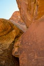 Valley of Fire petroglyphs Royalty Free Stock Photo