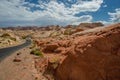 valley of fire road and clouds Royalty Free Stock Photo