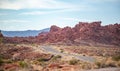 Valley of Fire Scenic Drive and winding roads in Nevada Royalty Free Stock Photo
