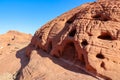 Valley of Fire - Scenic view of beehives red sandstone rock formations along the White Domes Hiking Trail, Nevada, USA