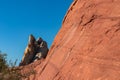 Valley of Fire - Scenic view of striated red and white rock formations along the White Domes Hiking Trail in Valley, Nevada, USA Royalty Free Stock Photo