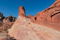 Valley of Fire - Scenic view of striated red and white rock formations along the White Domes Hiking Trail in Valley, Nevada, USA Royalty Free Stock Photo