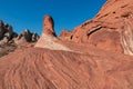 Valley of Fire - Scenic view of striated red and white rock formations along the White Domes Hiking Trail in Valley, Nevada, USA Royalty Free Stock Photo