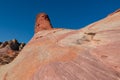 Valley of Fire - Scenic view of striated red and white rock formations along the White Domes Hiking Trail in Valley, Nevada, USA Royalty Free Stock Photo