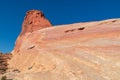 Valley of Fire - Scenic view of striated red and white rock formations along the White Domes Hiking Trail in Valley, Nevada, USA Royalty Free Stock Photo