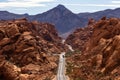 Valley of Fire State Park in Nevada with the dramatic beauty of the red rock formations Royalty Free Stock Photo