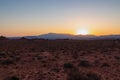 Valley of Fire - Sunrise over barren hills seen from Valley of Fire State Park in Mojave desert near Overton, Nevada, USA Royalty Free Stock Photo