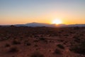 Valley of Fire - Sunrise over barren hills seen from Valley of Fire State Park in Mojave desert near Overton, Nevada, USA Royalty Free Stock Photo