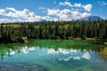 The Valley of the Five Lakes hike offers clear lakes with unique shades of jade and blue. Clear water of a mountain lake