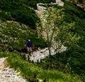 Tourists coming up the Tatra mountains