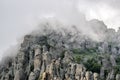 Valley of Ghosts with low lying clouds, Crimea