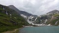 Valley with Glacier reservoir at Grossglockner high alpine road in Austriahe Tauern, Austria. Royalty Free Stock Photo