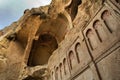 Valley of Goreme in Cappadocia (Central Anatolia Turkey). Ancient rock-cut Christian Byzantine churches. Royalty Free Stock Photo