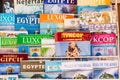 Tourist guide books for sale at the Valley of the Kings at Luxor