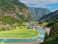 Valley Landscape Norway Flamsbana train Royalty Free Stock Photo