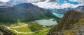 Valley Leirungsdalen from mountain Knutshoe in Norway