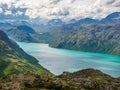 Valley Leirungsdalen from mountain Knutshoe in Norway