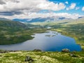 Valley Leirungsdalenfrom mountain Knutshoe in Norway