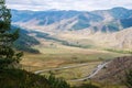 View from the Chike-Taman pass, mountain Altai Royalty Free Stock Photo