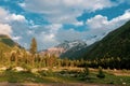 A valley in the midst of the Himalayan mountains