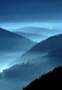 Valley in the mist Royalty Free Stock Photo