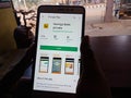Saving bank private mobile android app displayed on smart phone screen in holded hand mobile concept in india dec 2019