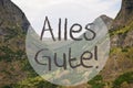 Valley And Mountain, Norway, Alles Gute Means Best Wishes Royalty Free Stock Photo