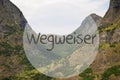 Valley And Mountain, Norway, Wegweiser Means Guidance Royalty Free Stock Photo