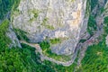 Valley mountain road from above