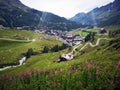 Valley in the mountains - Breuil-Cervinia Royalty Free Stock Photo