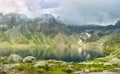 A valley in the mountains with the Hincovo pleso pond in the High Tatras Royalty Free Stock Photo