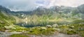 A valley in the mountains with the Hincovo pleso pond in the High Tatras Royalty Free Stock Photo