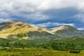 Valley and mountains in the subpolar urals on a summer day