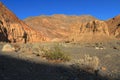 Death Valley National Park, Evening Light on Dry Wash and Barren Mountains above Mosaic Canyon, California, USA Royalty Free Stock Photo