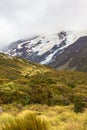 Valley near Hooker Lake. Southern Alps. South Island, New Zealand Royalty Free Stock Photo