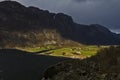 Valley in norway in changeful weather Royalty Free Stock Photo