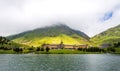 Valley of Nuria Sanctuary in the catalan pyrenees, Spain Royalty Free Stock Photo