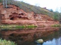 Valley of the Oredezh River in an autumn day in November Royalty Free Stock Photo