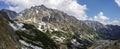 Valley panorama in High Tatra Mountains near Rysy peak and Strb Royalty Free Stock Photo