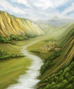 Valley with river landscape
